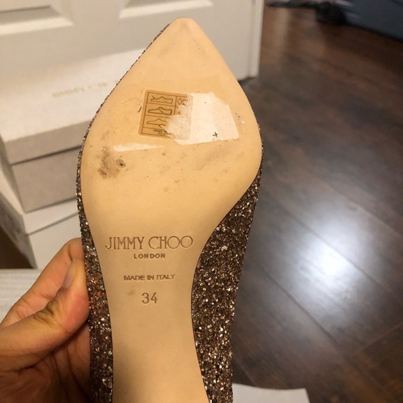 Jimmy Choo Romy 85 Glitter Pumps Size 34 - Picture 5 of 8